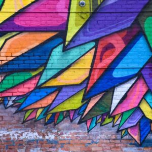 An image of a colorful wall mural.