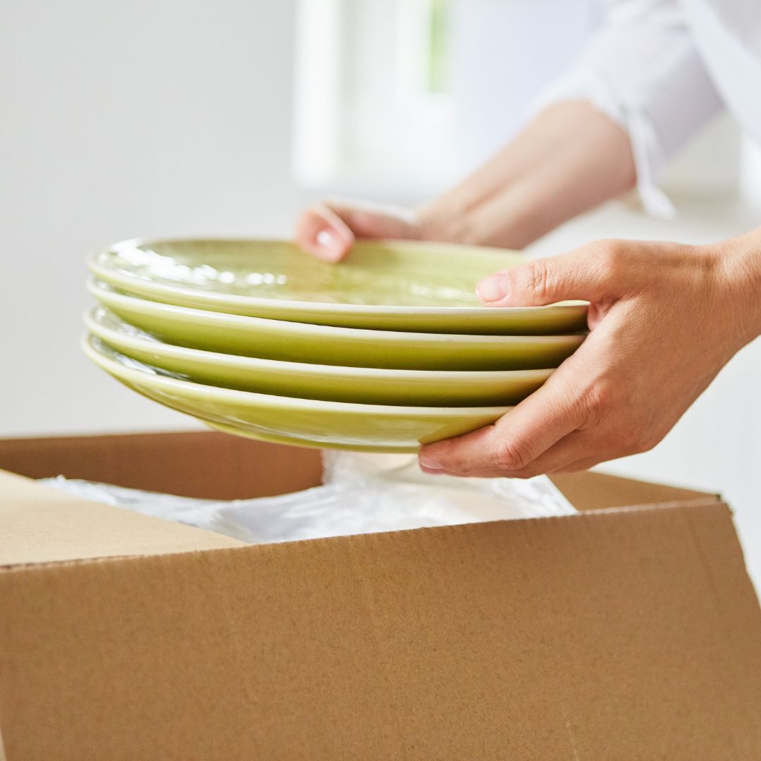 plates being packed strategically