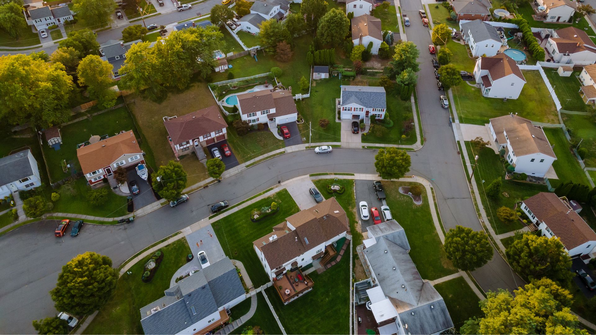 aerial view of subdivision