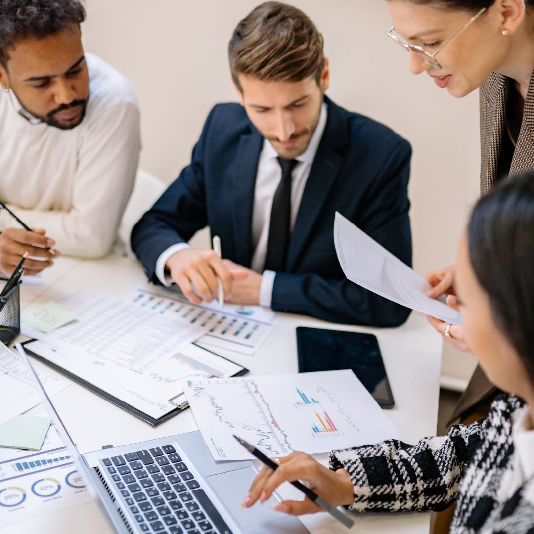 Real estate team working together