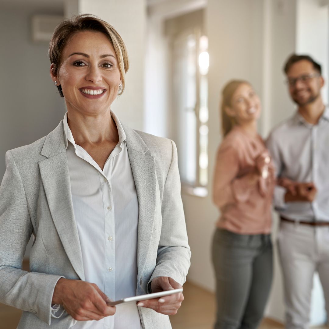 Smiling real estate agent