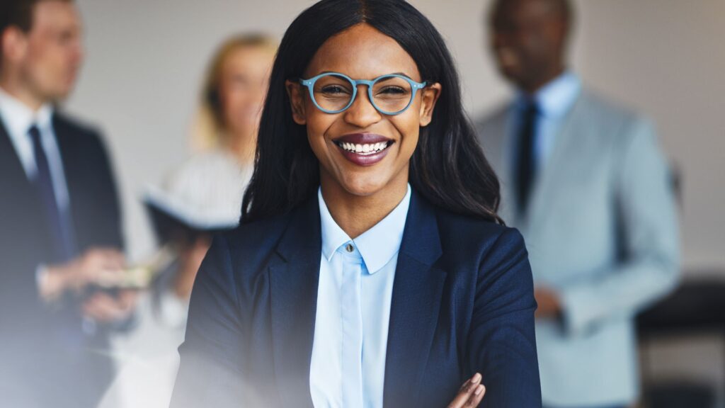 Businesswoman smiling