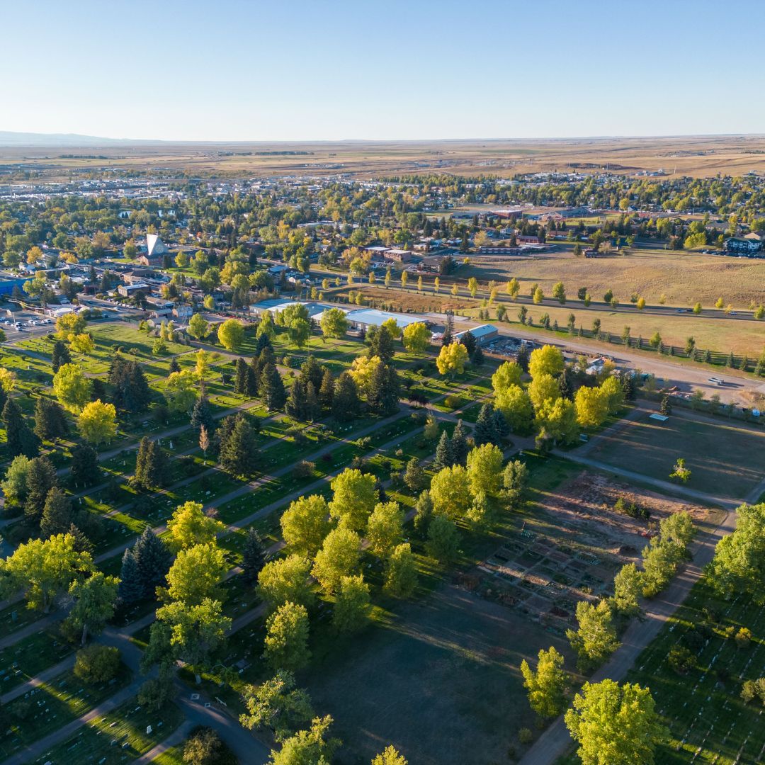aerial view of Laramie, Wyoming