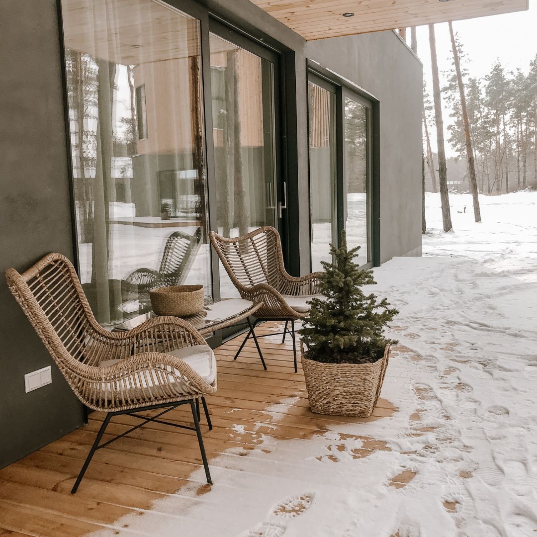 snowy porch